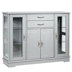 Buffet vaisselier en bois avec portes vitrées – 42 po L x 11,5 po l x 32 po H