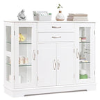 Buffet vaisselier en bois avec portes vitrées – 42 po L x 11,5 po l x 32 po H
