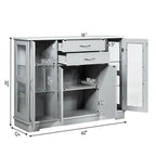 Buffet vaisselier en bois avec portes vitrées – 42 po L x 11,5 po l x 32 po H