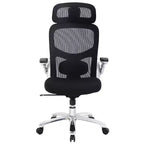 FDW Big and Tall Office Chair Home Office Chair & Sofa Desk Chair with Lumbar Support Flip UP Arms Headrest High Back Ergonomic Mesh Chair, Black
