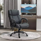 Fauteuil de bureau exécutif Vinsetto dossier haut, grande taille et robuste 220 kg avec siège large, chaise de bureau d'ordinateur en tissu de lin avec roulettes pivotantes