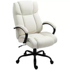 Fauteuil de bureau exécutif Vinsetto dossier haut, grande taille et robuste 220 kg avec siège large, chaise de bureau d'ordinateur en tissu de lin avec roulettes pivotantes