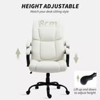 Fauteuil de bureau exécutif Vinsetto dossier haut, grande taille et robuste 220 kg avec siège large, chaise de bureau d'ordinateur en tissu de lin avec roulettes pivotantes
