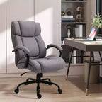 Fauteuil de bureau exécutif Vinsetto dossier haut, grande taille et robuste 220 kg avec siège large, chaise de bureau d'ordinateur en tissu de lin avec roulettes pivotantes