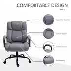 Fauteuil de bureau exécutif Vinsetto dossier haut, grande taille et robuste 220 kg avec siège large, chaise de bureau d'ordinateur en tissu de lin avec roulettes pivotantes