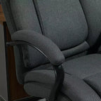 Fauteuil de bureau exécutif Vinsetto dossier haut, grande taille et robuste 220 kg avec siège large, chaise de bureau d'ordinateur en tissu de lin avec roulettes pivotantes