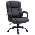 Fauteuil de bureau exécutif Vinsetto dossier haut, grande taille et robuste 220 kg avec siège large, chaise de bureau d'ordinateur en tissu de lin avec roulettes pivotantes