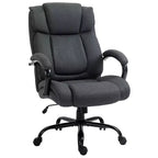 Fauteuil de bureau exécutif Vinsetto dossier haut, grande taille et robuste 220 kg avec siège large, chaise de bureau d'ordinateur en tissu de lin avec roulettes pivotantes