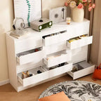 Commode multifonctionnelle blanche Famapy avec 15 tiroirs de rangement Commode horizontale
