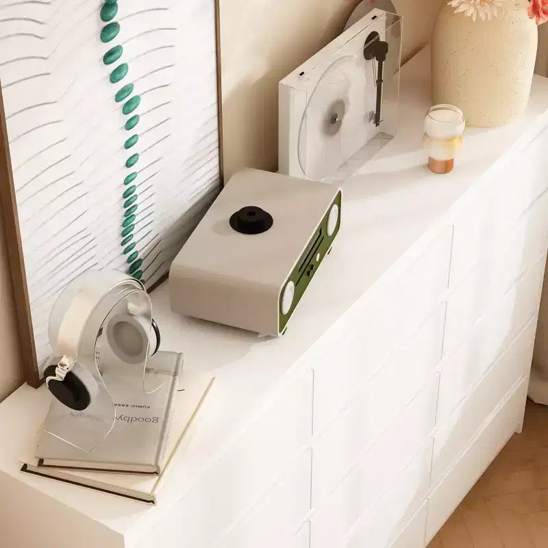 Commode multifonctionnelle blanche Famapy avec 15 tiroirs de rangement Commode horizontale