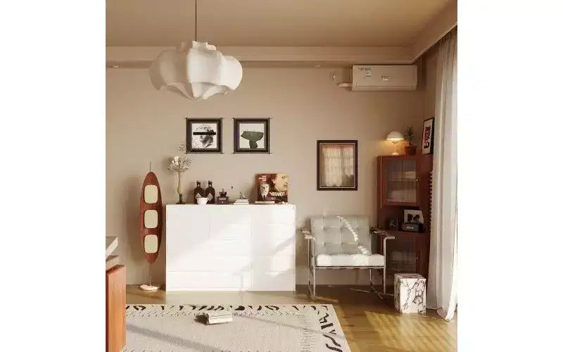 Commode multifonctionnelle blanche Famapy avec 15 tiroirs de rangement Commode horizontale