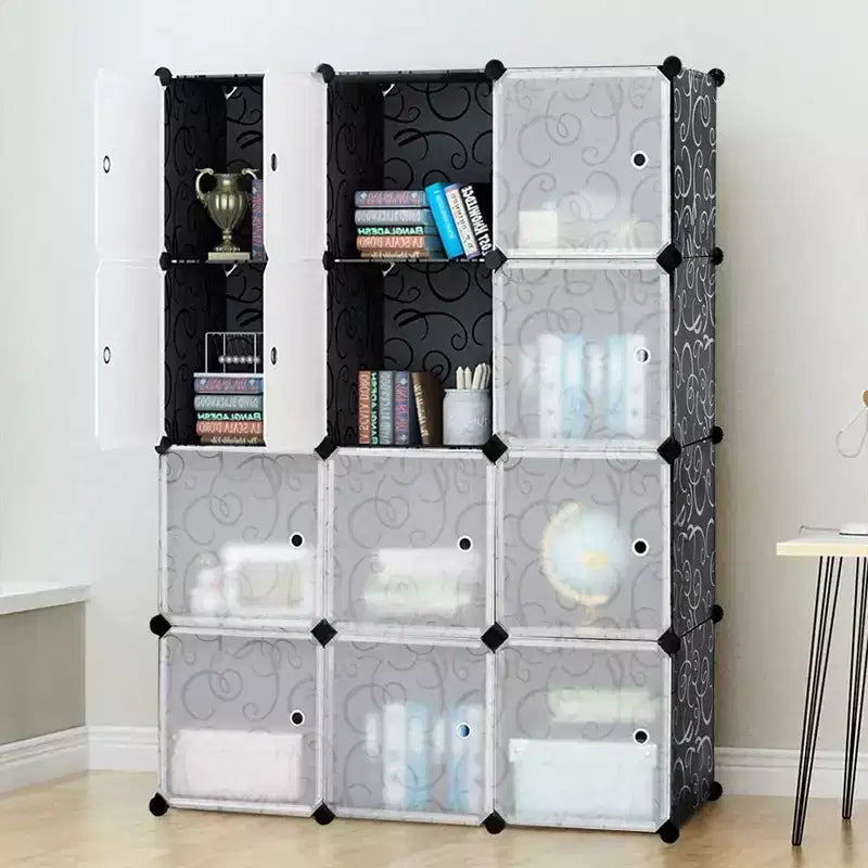 Organisateur de rangement 12 cubes, penderie portable avec design DIY configurable
