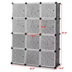 Organisateur de rangement 12 cubes, penderie portable avec design DIY configurable