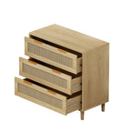 Meuble de rangement 3 tiroirs en rotin