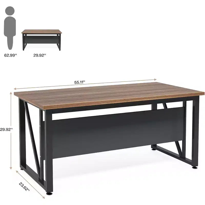 Bureau informatique de direction en L Lantine avec classeur latéral
