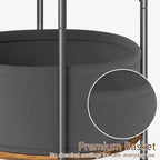 Lot de 2 tables d'appoint rondes avec panier en tissu amovible Tables d'appoint industrielles