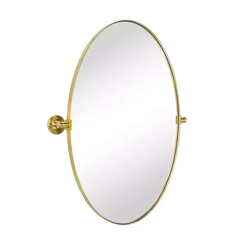 TEHOME Aura Pivoting Oval Metal Framed Wall Mounted Bathroom Vanity Mirror