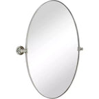 Miroir de courtoisie ovale à cadre métallique pivotant TEHOME Aura à fixer au mur pour salle de bain