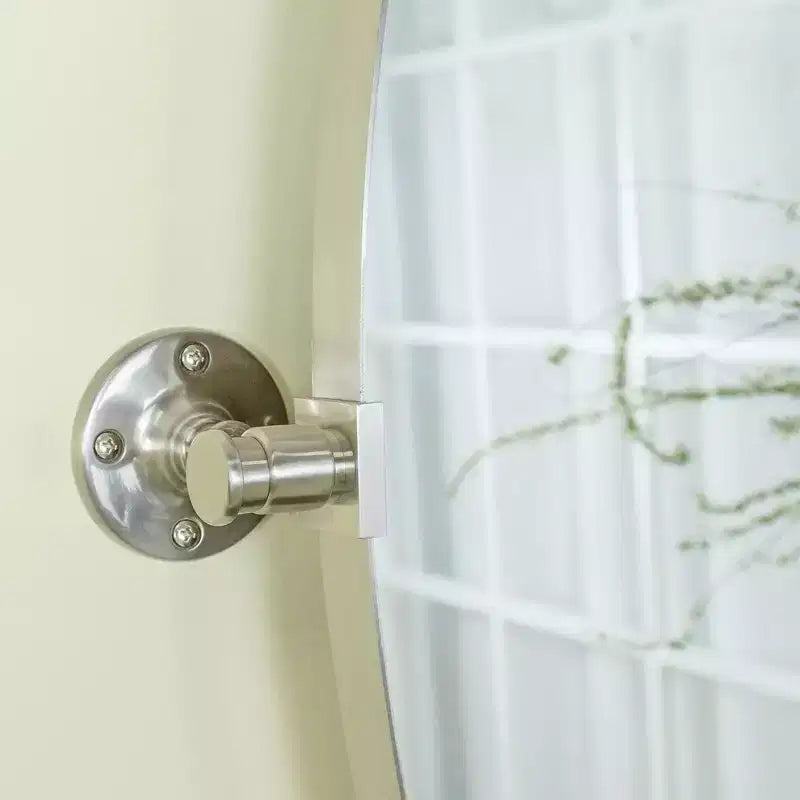 Miroir de courtoisie ovale à cadre métallique pivotant TEHOME Aura à fixer au mur pour salle de bain