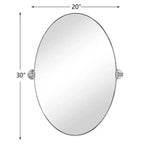 Miroir de courtoisie ovale à cadre métallique pivotant TEHOME Aura à fixer au mur pour salle de bain
