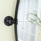 Miroir de courtoisie ovale à cadre métallique pivotant TEHOME Aura à fixer au mur pour salle de bain