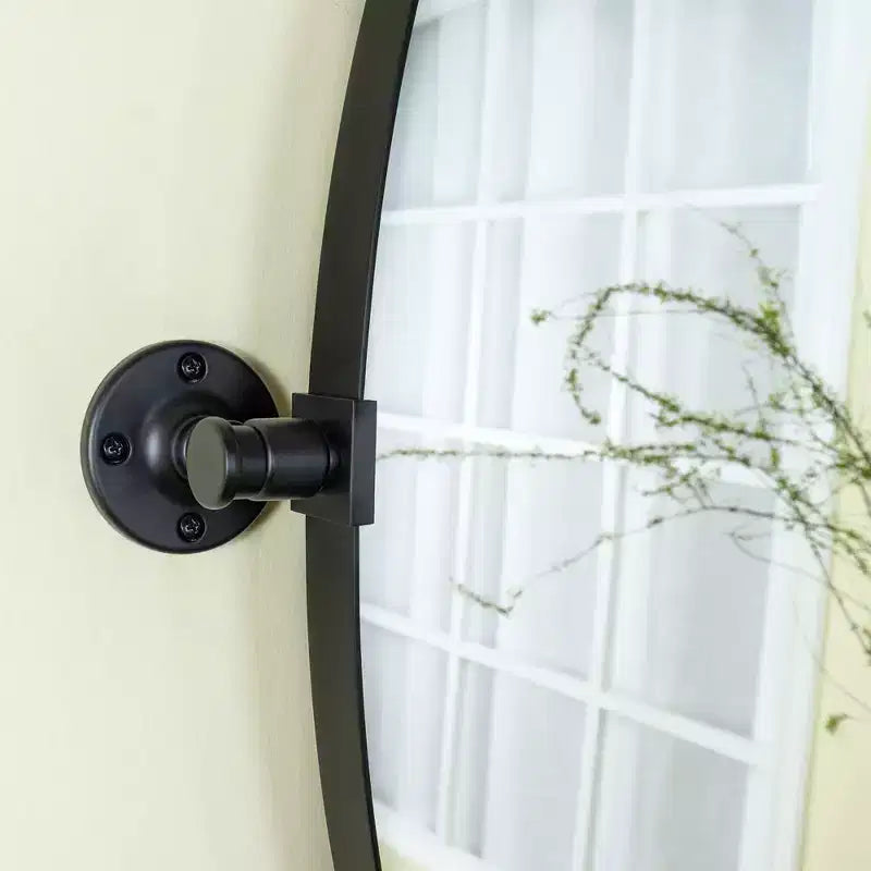 Miroir de courtoisie ovale à cadre métallique pivotant TEHOME Aura à fixer au mur pour salle de bain
