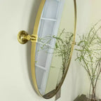 Miroir de courtoisie ovale à cadre métallique pivotant TEHOME Aura à fixer au mur pour salle de bain