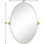 Miroir de courtoisie ovale à cadre métallique pivotant TEHOME Aura à fixer au mur pour salle de bain