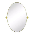 Miroir de courtoisie ovale à cadre métallique pivotant TEHOME Aura à fixer au mur pour salle de bain
