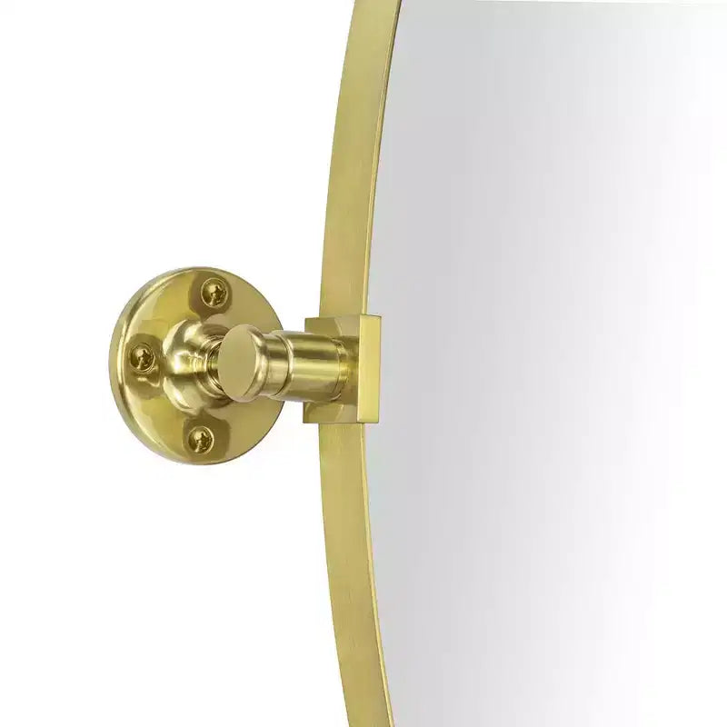 Miroir de courtoisie ovale à cadre métallique pivotant TEHOME Aura à fixer au mur pour salle de bain
