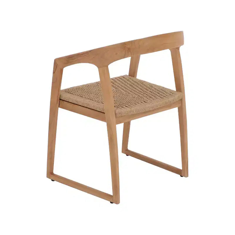 Chaise de salle à manger intérieure/extérieure Nordic Teak naturelle – Beige