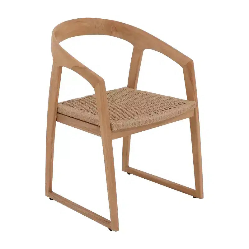 Chaise de salle à manger intérieure/extérieure Nordic Teak naturelle – Beige