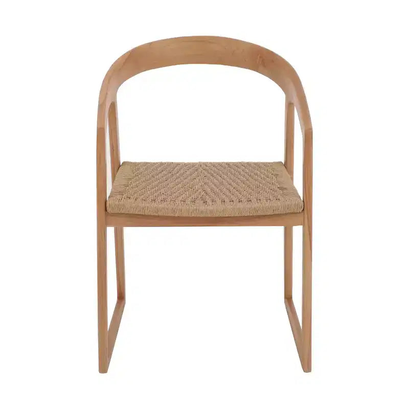 Chaise de salle à manger intérieure/extérieure Nordic Teak naturelle – Beige
