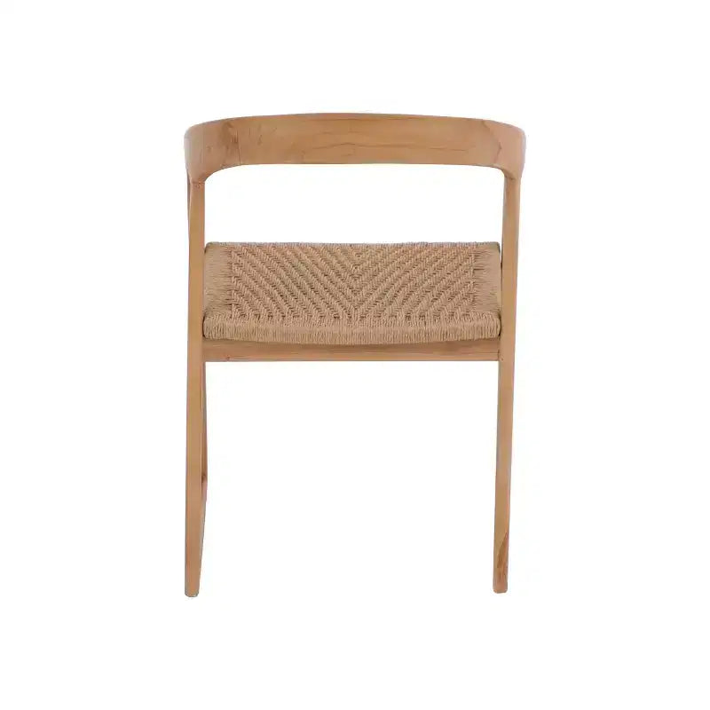 Chaise de salle à manger intérieure/extérieure Nordic Teak naturelle – Beige