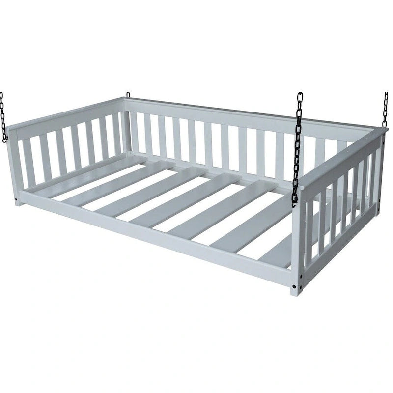 Lit de repos suspendu Pine Twin Mission avec chaîne