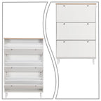 Meuble de rangement pour chaussures minimaliste avec plateau à finition grain de bois