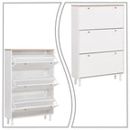 Meuble de rangement pour chaussures minimaliste avec plateau à finition grain de bois