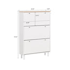 Meuble de rangement pour chaussures minimaliste avec plateau à finition grain de bois