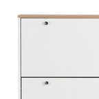 Meuble de rangement pour chaussures minimaliste avec plateau à finition grain de bois