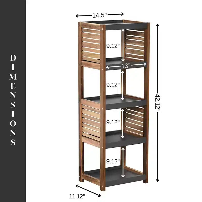 Evideco Articles de maison français Linge de bain Rangement Étagère sur pied Éléments en acacia - Bois gris