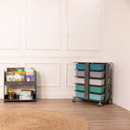 Tour de rangement mobile à 20 compartiments ECR4Kids et 20 bacs de rangement, 5x4, Meubles pour enfants