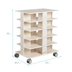Tour de rangement mobile à 20 compartiments ECR4Kids et 20 bacs de rangement, 5x4, Meubles pour enfants