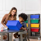 Tour de rangement mobile à 20 compartiments ECR4Kids et 20 bacs de rangement, 5x4, Meubles pour enfants