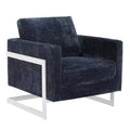 LeisureMod Boucle Accent Chair Upholstered Single Seater Sofa with Stainless-Steel Base