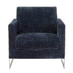 Fauteuil d'appoint en bouclé LeisureMod, canapé une place rembourré avec base en acier inoxydable