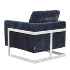 Fauteuil d'appoint en bouclé LeisureMod, canapé une place rembourré avec base en acier inoxydable