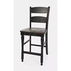 Jofran, tabouret de comptoir à dossier échelle (lot de 2), noir