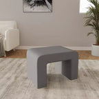 LeisureMod Modern 26 Velvet Boucle Upholstered Bench with Padded Seat, Accent Seating for Living Room, Bedroom, or Entryway