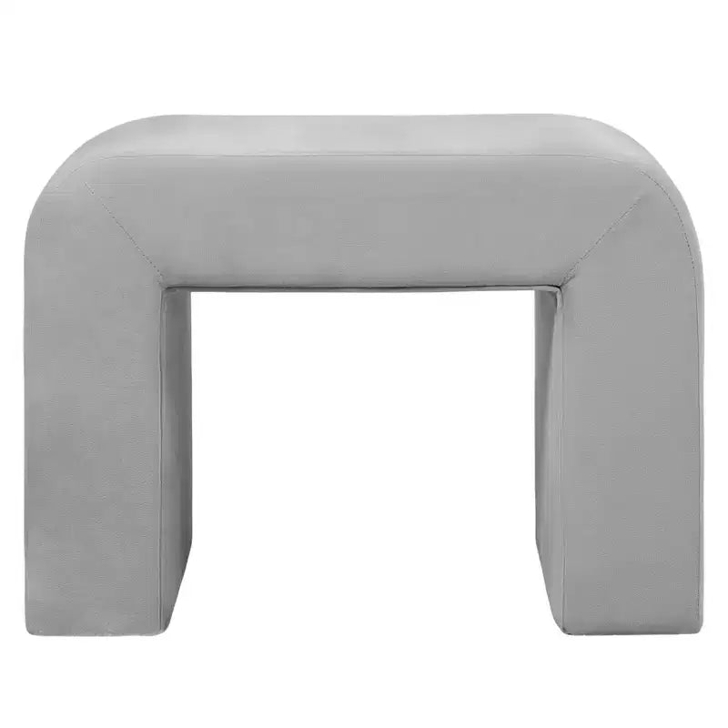 Banc moderne LeisureMod 26 en velours bouclé avec siège rembourré, siège d'appoint pour salon, chambre ou entrée