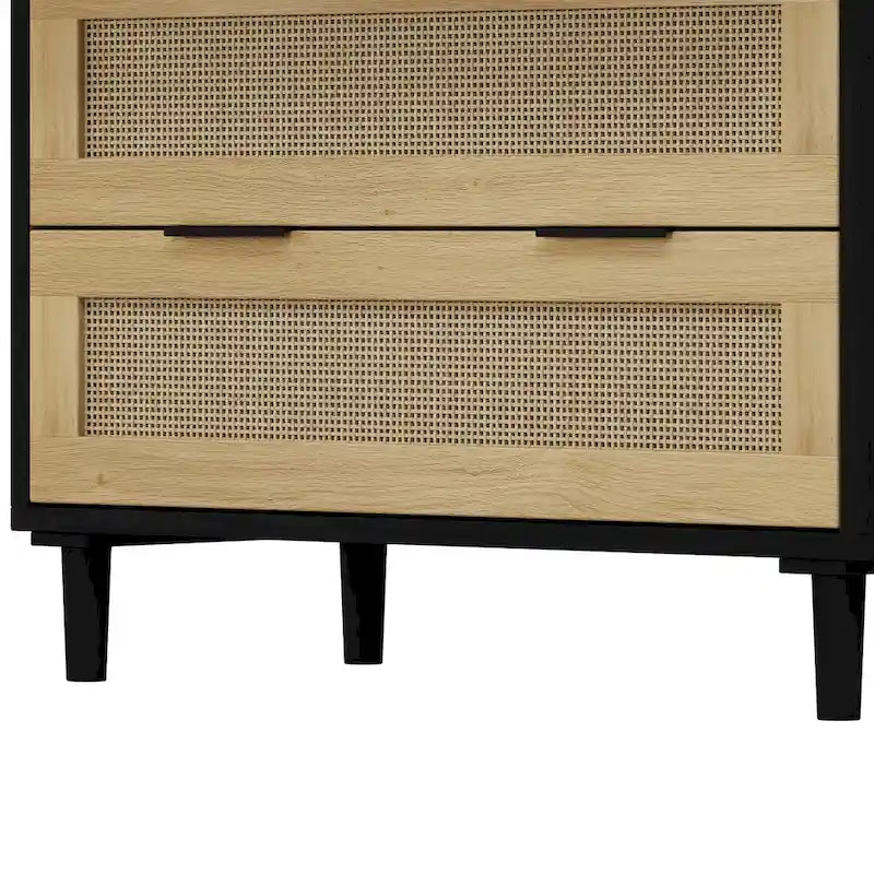 Meuble de rangement 3 tiroirs en rotin - N/A